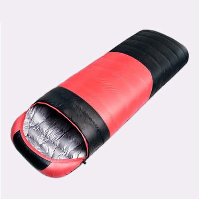 Donsslaapzak Sarcofaag - Extreme koude - Kamperen en wandelen - Ultralicht compact - 210 x 80 cm - Rood