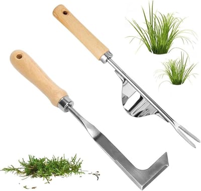 Multifunctionele Onkruidverwijderaar van RVS met Worteltrekker - Efficiënt Onkruid en Mos Verwijderen, Tuingereedschap voor een Gezonde Tuin
