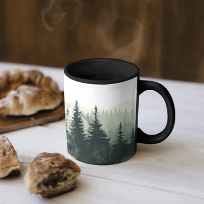 Magische Mok - Foto op Warmte Mokken - Koffiemok - Pad - Bomen - Bos - Illustratie - Magic Mok - Beker - 350 ML - Theemok