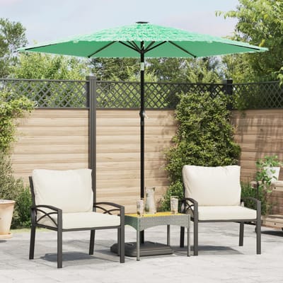 vidaXL - Parasol - met - stalen - paal - 223x223x213 - cm - groen