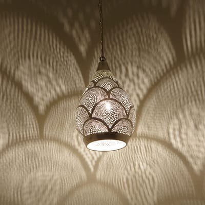 Hanglamp – pendellamp – voor woonkamer, eetkamer en slaapkamer – echt verzilverd messing