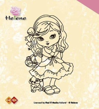 Card Deco - Clearstamp - Helene - Met haarstrik - ST10015