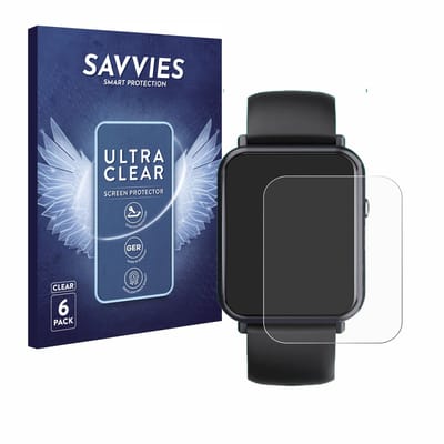 Savvies - Screenprotector voor Sross Smartwatch 1.69" - Folie Beschermfolie transparant 6 Stuks