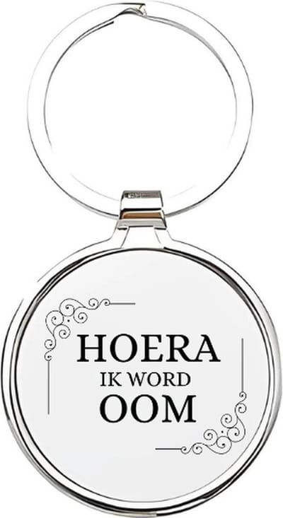 Akyol - hoera ik word oom Sleutelhanger - Oom - de leukste oom - oom - familie - uncle - babyshower - cadeau voor de leukste oom - verjaardagscadeau - kraamcadeau - 4 x 7,5 CM