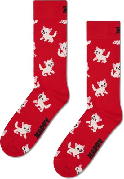 Happy Socks Kitten Sock - unisex sokken - rood - Unisex - Maat: 36 - 40