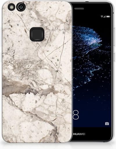 Huawei P10 Lite TPU Siliconen Hoesje Marmer Beige