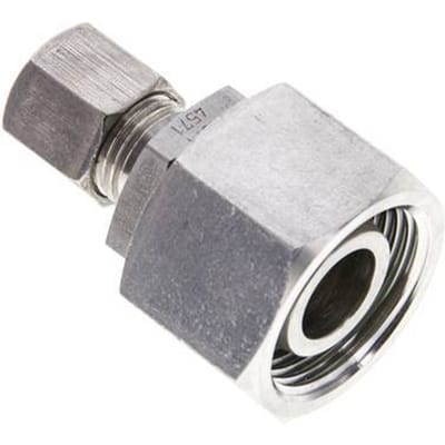8S & 20S RVS Rechte Snijringkoppeling Draaidoorvoer 400bar FKM O-ring en Afdichtconus ISO 8434-1