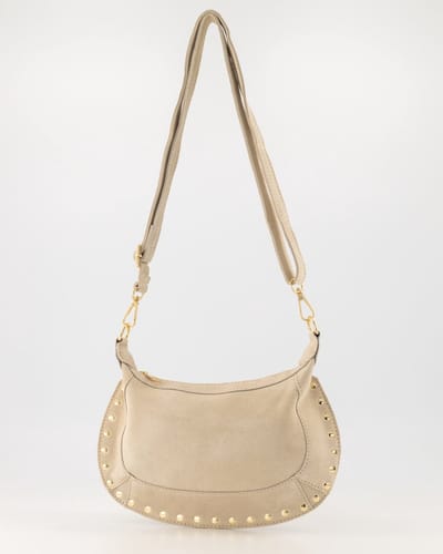 Tas- zandkleur/beige - klein tasje -met studs- verstelbaar hengel -nieuw