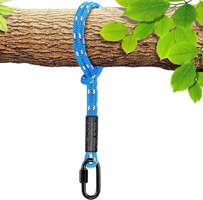 Schommeltouw Set - Hangmat Bevestiging - Buiten Ontspannen - Sterke Karabijnhaak - 150 cm Lengte - Blauw