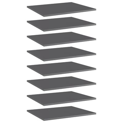 vidaXL - Wandschappen - 8 - st - 60x50x1,5 - cm - bewerkt - hout - hoogglans - grijs