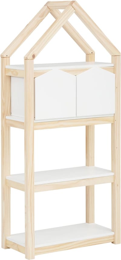 SquareLine-Boekenkast - 2 Manden - Wit/Natuur