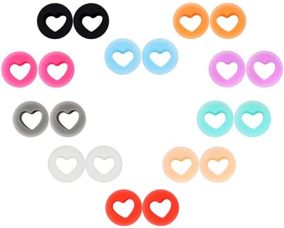 Dailygoods- Harttunnels Set 10 Paar - Siliconen Oortunnels - Kleurige Oorpiercing - Uniseks Lichaamssieraden - Diverse Maten 6mm-16mm - Huidvriendelijk en Duurzaam - Oorbellen