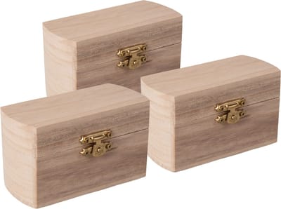 Rayher hobby Houten kistje met sluiting en deksel - 3x - 10 x 6 x 6 cm - Sieraden/spulletjes/sleutels - kleine kistjes