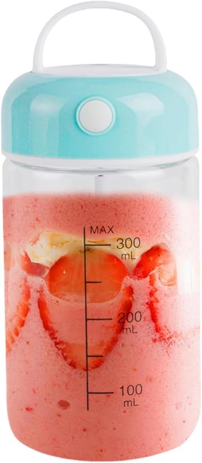 Automatische mengbeker, proteïnepoeder shaker, stille maar krachtige mengbeker, 380ml voedselveilige, aantrekkelijke havermout/koffie shaker, blauw.