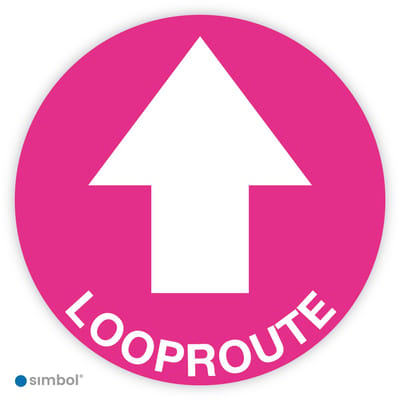 Simbol® - Vloerstickers Looproute met Pijl - Anti-Slip - Formaat ø 30 cm.