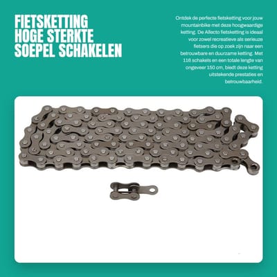 Dailygoods- Fietsketting Hoge Sterkte - 116 Schakels - 6/7/8 Versnellingen - Mountainbike - Snelsluiting - Soepel Schakelen - Fietschain