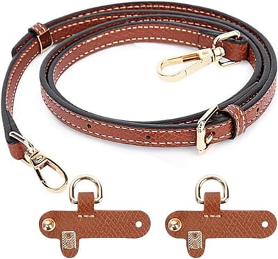 Allecto Plus - Verstelbare Schouderriem voor Dames Handtas - Geel Bruin Leren Draagriem voor Lange Tassen - Mini Tasriem Verlenging - 1cm Breed.