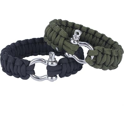 Militaire 550 Paracord Geweven Survival Armband Roestvrijstalen Gesp Kit Outdoor black