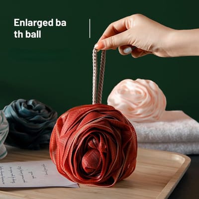 Romantische Luffa-spons voor een Luxueuze Douche - Exfoliërende Badaccessoires - Superzacht en Duurzaam - 2 Stuks (Rood + Groen)