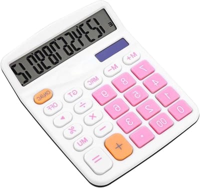 Rekenmachine Bureau - Kantoor Rekenhulpmiddel - Dagelijkse Berekeningen - Antislip Basis - 500 Gram - Roze