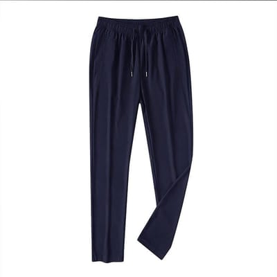 Casual Broek Heren Gerimpelde Voeten Zomer Ijszijde Trend Mode Effen Kleur Niet-strijkbehandeling Dun 4XL black
