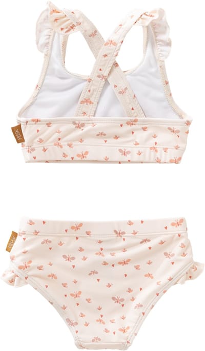 Fresk UV Bikini voor Meisjes 122 -Zwemkleding met UV-bescherming UPF 50 - Sneldrogend - Tweedelig Zwempak - Bikiniset Meisjes - Creme - Butterflies