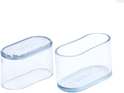 8 Stuks Transparante Ovale Stoelpootdoppen van Zacht PVC - Vloerbeschermers voor Meubels en Tafels, 20 x 40mm, 13/16" x 1-9/16