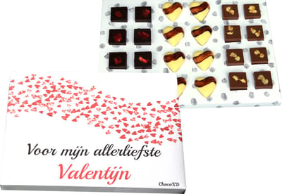 Valentijn Chocoladecadeau - Brievenbuspakket - Valentijn hart chocolade - Chocolade Kado - Handgemaakte Fairtrade chocolade
