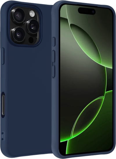 Hoesje Geschikt voor Apple iPhone 16 Pro - Sterk & Shockproof - Hoes Cover - Siliconen Case - Donkerblauw