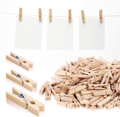 Mini Houten Klemmen voor Foto's en Postkaarten - 150 Stuks Decoratieve Klemmen in Drie Maten voor Creatieve Projecten en Cadeaus