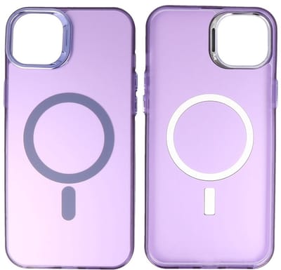 Magsafe Hoesje Geschikt voor de iPhone 13 - Magnetic Fashion Backcover Telefoonhoesje - Paars
