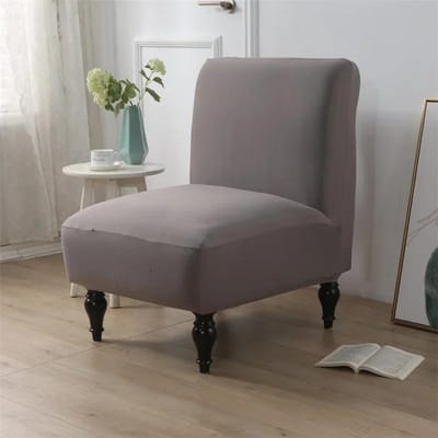 Housse de chaise sans accoudoirs de couleur unie, housse de canapé nordique simple, housse de chaise extensible en élasthanne, housse de protection de canapé élastique