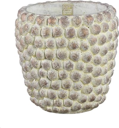 PTMD Bloempot Ruis - 30x30x30 cm - Cement - Creme