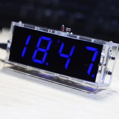 Kit d'horloge LED numérique bricolage à 4 chiffres, contrôle de la lumière, affichage de la température, de la Date et de l'heure avec