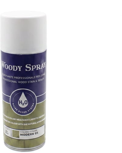 Professionele Beits & Grondverf Spray voor Buitenhout 400 ml - Watergedragen Polyurethaan Houtbeits - Houtprimer Buiten - Sneldrogend - UV- en Waterbestendig - Modern 01 [17412]