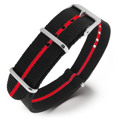NATO Horlogeband G10 Military Nylon Strap - Skunk Rood 20mm