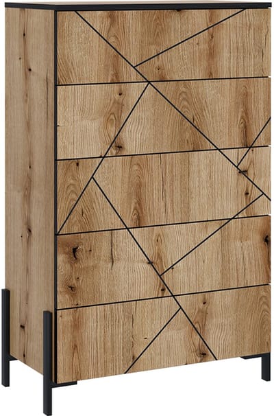 Vicco Hatto Dressoir – 78 x 120 cm met 5 lades Eiken