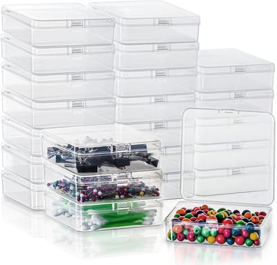 Allecto - Kleine Doorzichtige Plastic Container Doosjes - 24 Stuks - Mini Bakjes voor Pillen en Sieraden - Duurzaam en Transparant - Ideaal voor Ho..