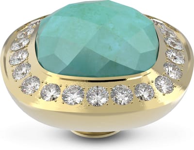 Melano Vivid Border CZ Steentje Amazonite Goud