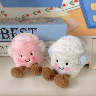 Kawaii Marshmallow Pluche Oorwarmers Roze Wit Poppetje Winter Nieuwe Collectie Speelgoed Kussen Ornament Zacht Cadeau Voor Kinderen Vriend gray
