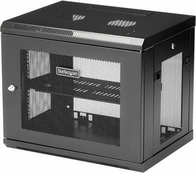 Wandgemonteerde 9U Netwerkkast met 1U Plank - Lockable Server Cabinet voor Data/AV/Electronica