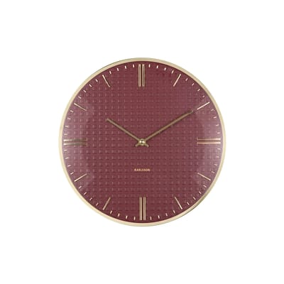 Karlsson Wandklok Riqueza - Bordeaux - Ø35cm - Wandklok Modern