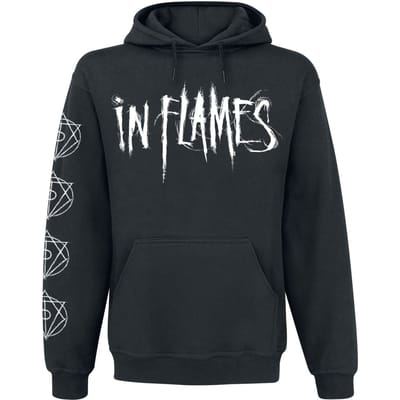 In Flames Trui met capuchon - Jesterhead White Raven - S tot 3XL - voor Mannen - zwart