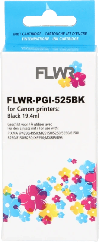 FLWR - Cartridges / Canon PGI-525BK / zwart / Geschikt voor Canon
