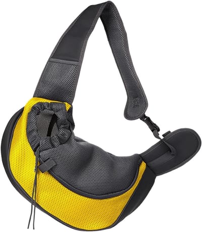 Huisdier draagtas - Katten hondentas - Veilig vervoeren - Ademend mesh - 40 x 30 x 20 cm - Geel