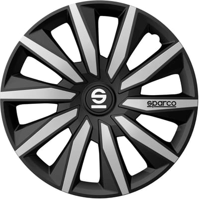 Sparco Wieldoppen Milano 14 inch Zwart Zilver - 4 stuks
