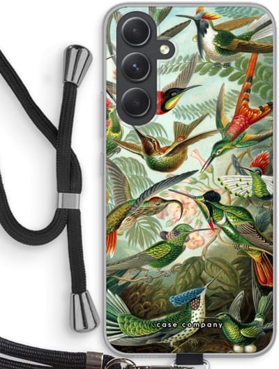 Case Company® - Hoesje met koord geschikt voor Samsung Galaxy A54 hoesje met Koord - Haeckel Trochilidae - Telefoonhoesje met Zwart Koord - Bescherming aan alle Kanten en Over de Schermrand