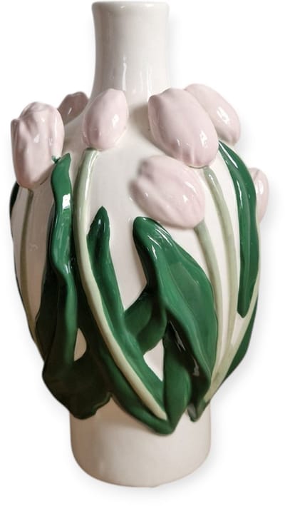 Daan Kromhout - Vaas - Bloemenvaas - Tulpen - Dutch - 16x16x26 - Keramiek - Licht Roze