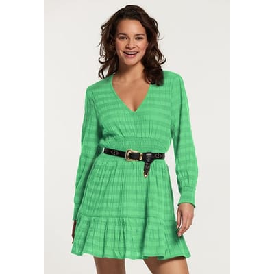 Shiwi Zaragosa Dress Tasmania Stripe Fresh Green Size: XS | Mini Dresses Outlet | Dames | Groen