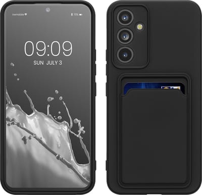 kwmobile telefoonhoesje geschikt voor Samsung Galaxy A54 5G - Hoesje met pasjeshouder - TPU case in zwart